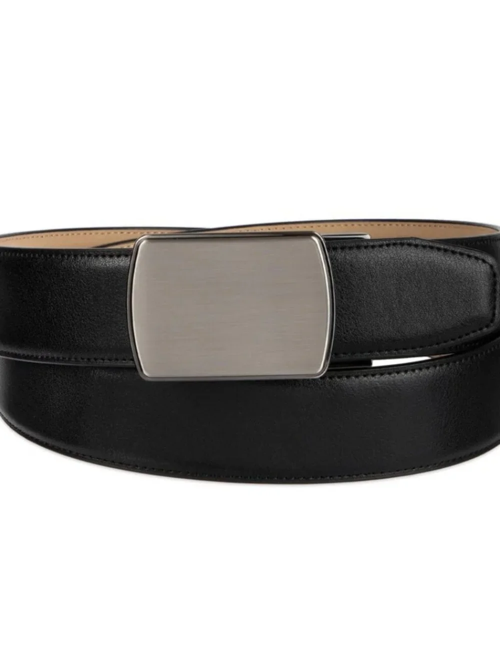 Men's Haggar Tension Locking Plaque Buckle Dress Belt (New, Black, Large)